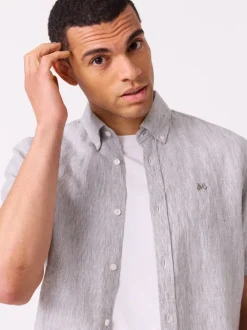 Dillon stripet linskjorte - Regular fit