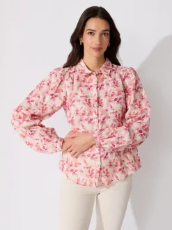 Sierra printet linbluse